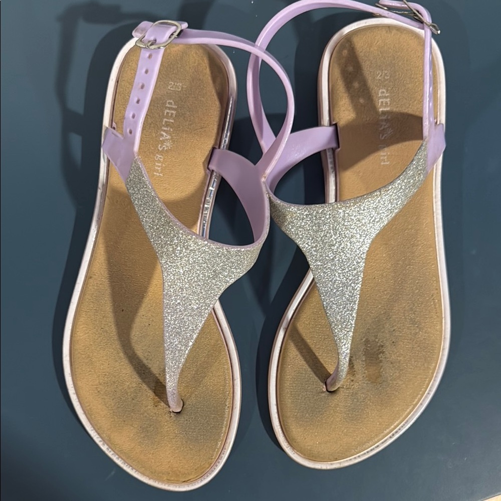 dELiA*s Silver and Purple Glitter Sandals